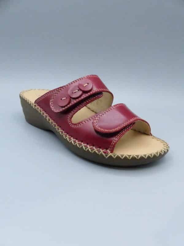 MULE CUIR SEMELFLEX SULLY rouge