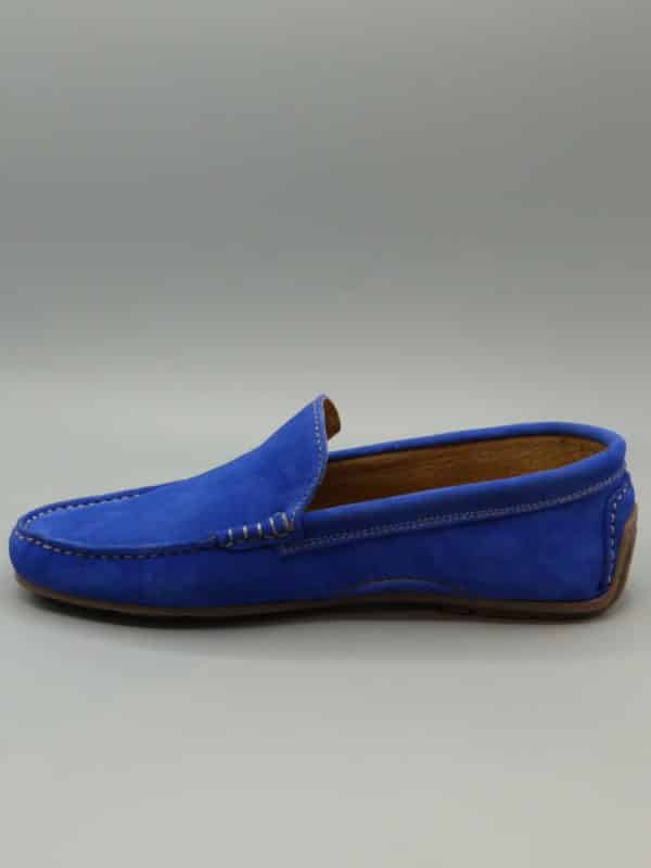 Mocassin en cuir bleu royal – Image 4