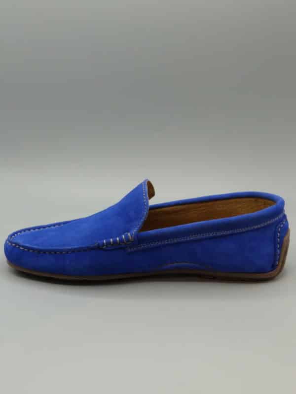 92385 4 1 - Mocassin en cuir bleu royal