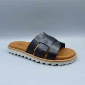 Mule en cuir NATURAL SENSE noir